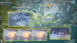 Genshin Impact | 3 Ghosts Lit Puzzle | Starglow Cavern | Solved