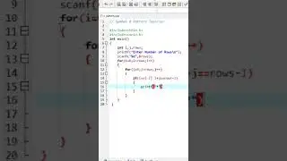 C Programming Basic Tutorial | Symbol X Pattern | Star Design #coding #programming #shots #shorts