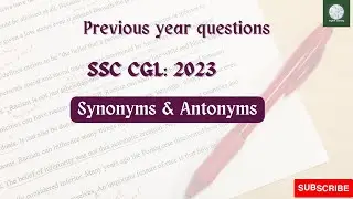 Synonyms Antonyms | Asked in SSC CGL 2023| PYQs #ssc #exam #english #ssccgl #learn