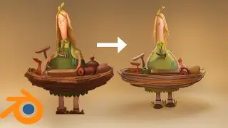 Bringing a 2D character into 3D with Blender (EEVEE timelapse)