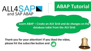 SAP ABAP Tutorial - Creating an ALV Grid with editable columns (changes directly in the DB table)