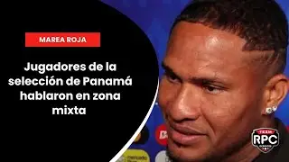 Jugadores de la selección de Panamá en zona mixta tras el triunfo ante Bolivia