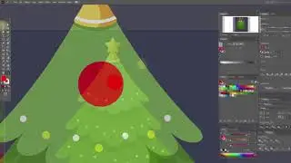 Как нарисовать новогоднюю ёлку в Adobe Illustrator  Flat стиль