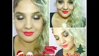 Maquiagem para o Natal | Esfumado com brilho super fácil