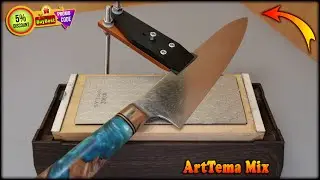 How to sharpen a knife on a diamond sharpening stone | Knife Sharpening with Adjustable Angle