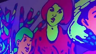 The Happiest Days of Our Lives Blacklight Immersive Mural At Stamford Arts Centre SG Night Festival