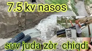 7.5 kv nasos 50 metr masofa 6 metr balandlikda ustanofka qildik suv chiqishi zo'r kòrib baxo berasiz