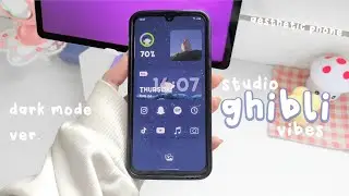 make your homescreen aesthetic 🎀 studio ghibli vibes ♡ dark mode ver. samsung galaxy