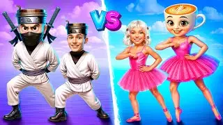 I was adopted by Ballerina Cappuccina and Assassino! Nerd becomes popular Italian Brainrot!