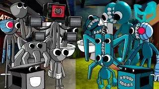 White All Phases Vs Teal All Phases Rainbow Friends 3 | Friday Night Funkin Mod Roblox