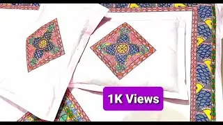 Madhubani painting BEDSHEET Part 2: a mithila painting#painting#mithila#tutorial#art#bedsheet
