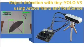 Object detection with tiny-YOLO v3 using Jetson Nano and RealSense camera