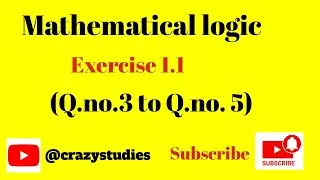 class 12th Mathematical logic Exercise 1.1(Qno.3 to 5)|#new #viral #video#shorts#love#2023#instagram