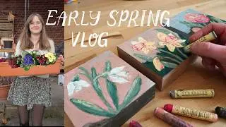 Studio Art Vlog 🌷 Painting Flowers, Gardening & Baking