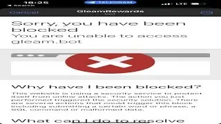 gleam bot block, gleam bot not working, gleam aqua protocol bot blocked
