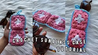 Crochet Granny Square Sunglasses case