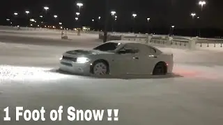 DAILY DRIVEN HELLCAT Plows through 1FT of Snow!!