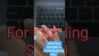 ShortCut For Styling Your Word Using Heading Style 1 | 