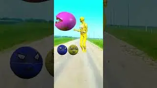 Angry Spidey Pacman vs Yellow Spiderman #spiderman #funny #ytshort