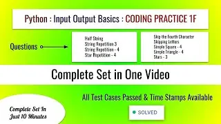 Python Coding Practice 1F : String Manipulation and Patterns 