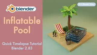 Inflatable Pool in Blender 2.8 - Low Poly Tutorial / Timelapse