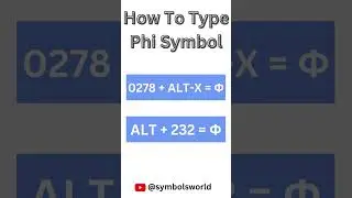 2 Ways  to Type Phi Symbol in Word - Phi Symbol Alt Code #symbols #greekalphabet #phisymbol