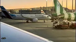 EuroWings Airbus A321NEO taking off from Hamburg Intl Airport
