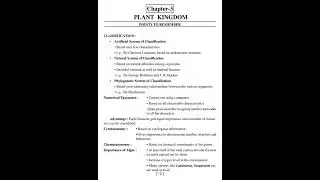 ||11 standard|| biology notes of|| plant kingdom||