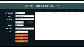 TUTO PYTHON TKINTER : gestion note des élèves + base  de donnée 