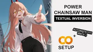 Power Chainsaw Man - Stable Diffusion Textual Inversion Embedding Google Colab Setup