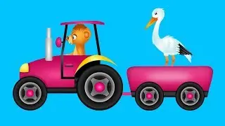 Tractor in the countryside - Cartoons for children.