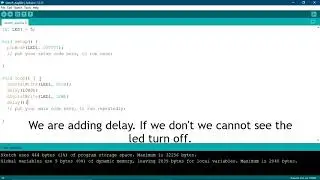 Blinking an LED code tutorial