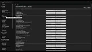 Unreal Engine Shortcut List Editor Preferences