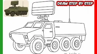 How to Draw a Military Radar Vehicle – Step by Step #howtodraw