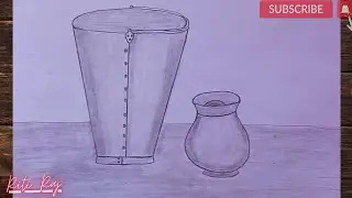 How to Draw Bucket and Lota With Pencil Sketch Easy steps | बाल्टी और लोटे का चित्र बनाना सीखें|