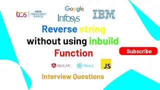How to Reverse String without inbuild function in javascript ? #24 || Javascript #javascript #react