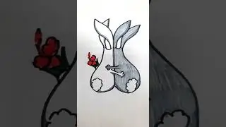 HOW TO DRAW LOVING BUNNYES | КАК НАРИСОВАТЬ ВЛЮБЛЕННЫХ КРОЛИКОВ #Shorts