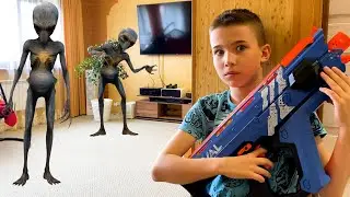 Nerf Game Alien invasion of earth Нерф игра вторжение инопланетян на Землю