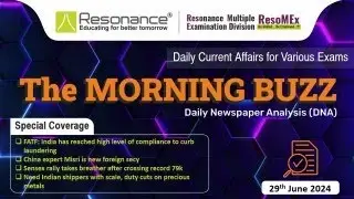 The Morning Buzz |Daily Current Affairs Live 29th June 2024 | Join #resomex for SSC/BANK/RLY/CET