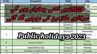 public holidays 2023|public holidays 2023 in pakistan|pakistan holidays|holidays list 🇵🇰