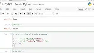 Python Sets, Intersection, Union,Subsets,Remove, Add Functions:English