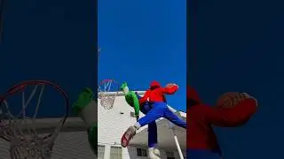 Mario DUNKS on Luigi 🤣🏀 