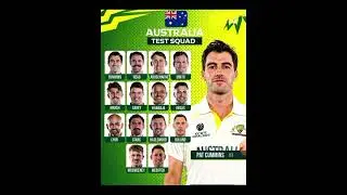 Australia Test Squad for Adelaide Test 2024 against India #INDvsAUS #AdelaideTest #ViratKohli
