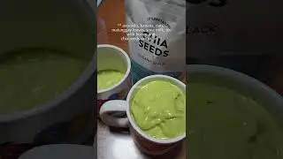 Healthy and delicious Avocado, banana, oats, malunggay leaves with honey and chia seeds smoothie