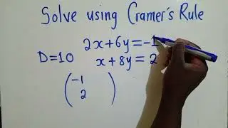 Cramer's rule other way to solve Simultaneous equation