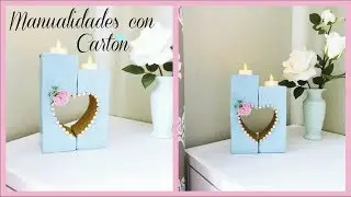 MANUALIDADES CON CARTON | VASE PARA VELAS DECORATIVAS ARTIFICIALES
