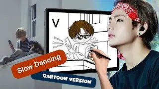 BTS V 'Slow Dancing' cartoon version drawing | BTS Kim Taehyung drawing