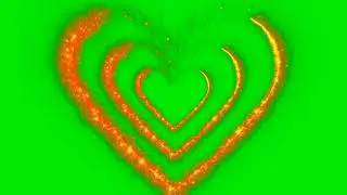 3D Heart Green Screen video,Heart with fire Green Screen 4k Video