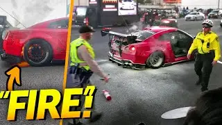 Liberty Walk Nissan GT-R CATCHES FIRE Leaving SEMA 2023!