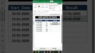 Add Dates to Days in excel #exceltutorial #excelshorts #excelvideo #exceltips #exceltricks #formula